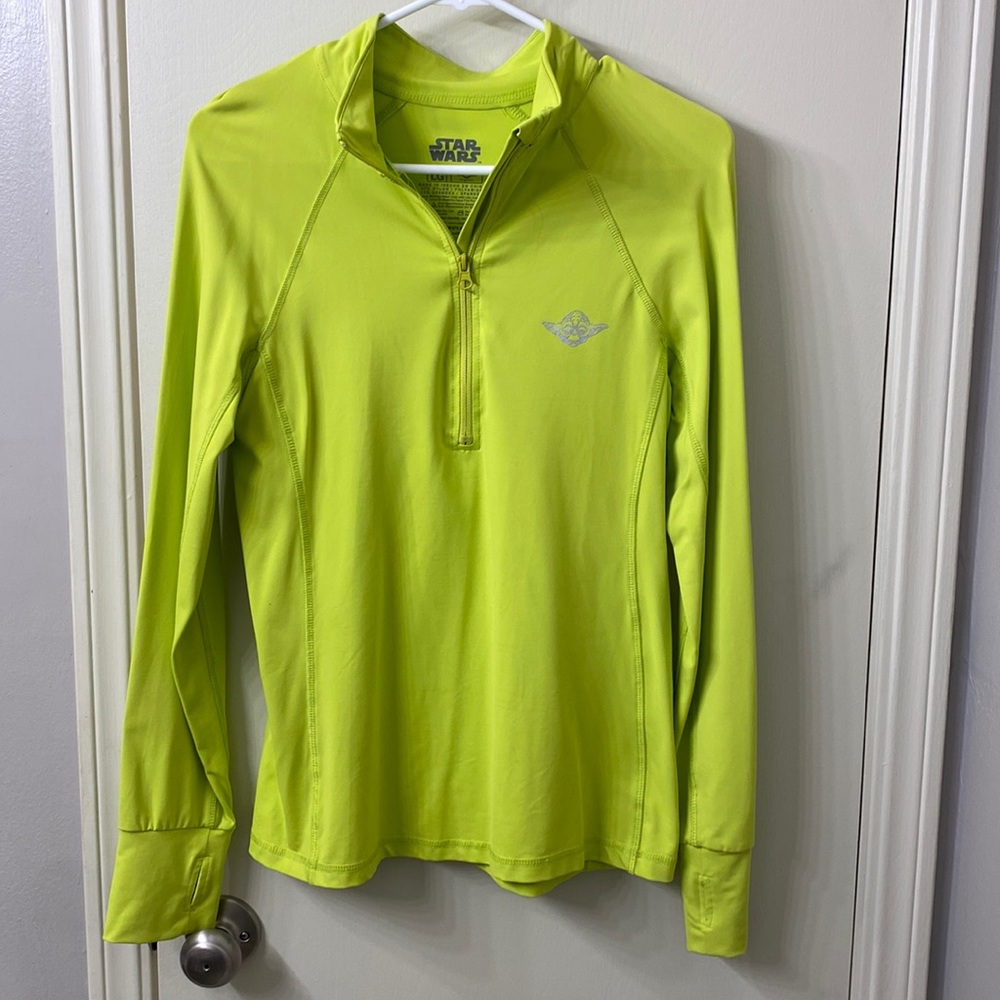 Matching Darth Vader leggings (size XL) and neon 3/4 zip long sleeve (size L).